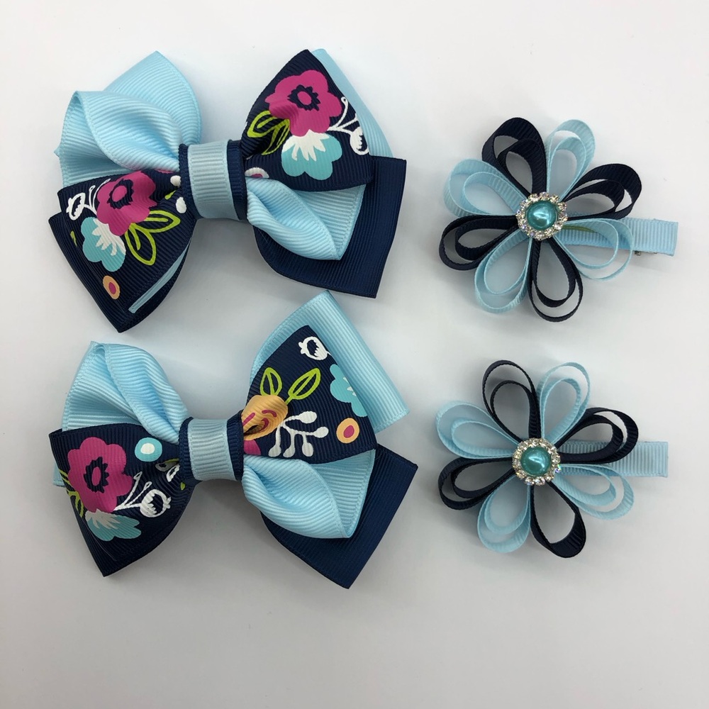 Hair bows for hair (set of two pairs) alligator clips